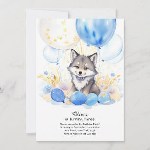 Wolf Birthday Einladung