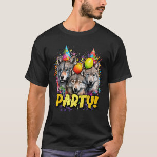 Wolf Birthday Pack Party Wolves Lover Alpha Wolf T T-Shirt