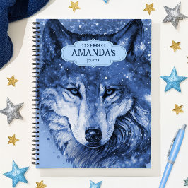 Wolf Blue Celestial Cosmic Stars Soziale Angst Notizbuch