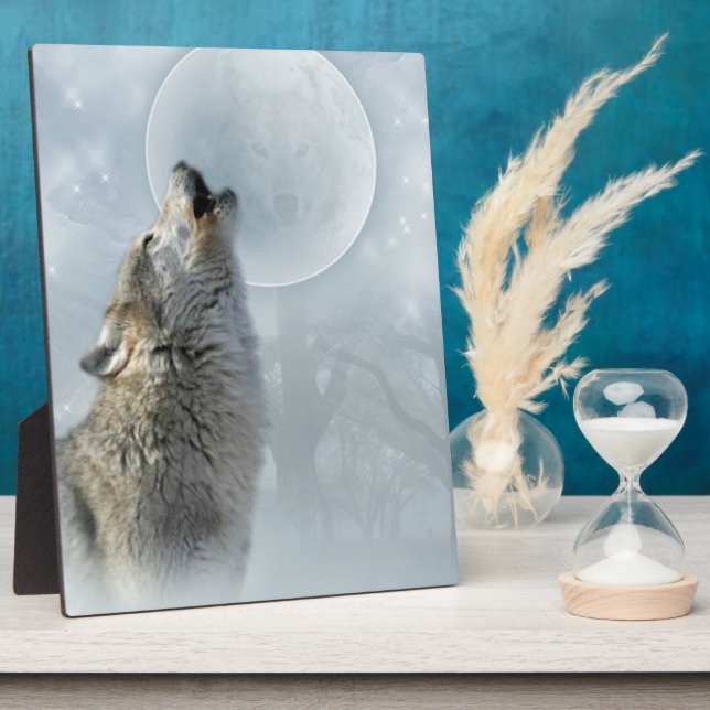 Wolf Blue Moon Plaque 8X10 Fotoplatte (Seite)