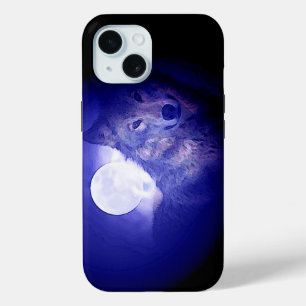 Wolf & Blue Night iPhone 15 Hülle
