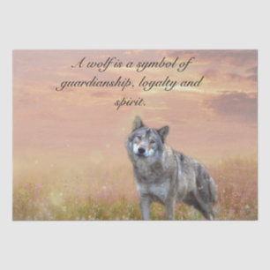 Wolf Blume Landschaft Seidenpapier