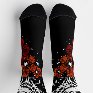 Wolf Blume Tatoo Vintag Socken