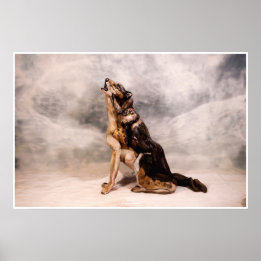 Wolf Bodypainting Poster