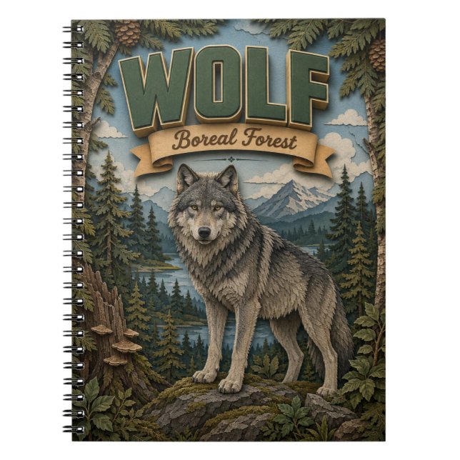 Wolf Boreal Wald POPCUT Notizblock (Vorderseite)