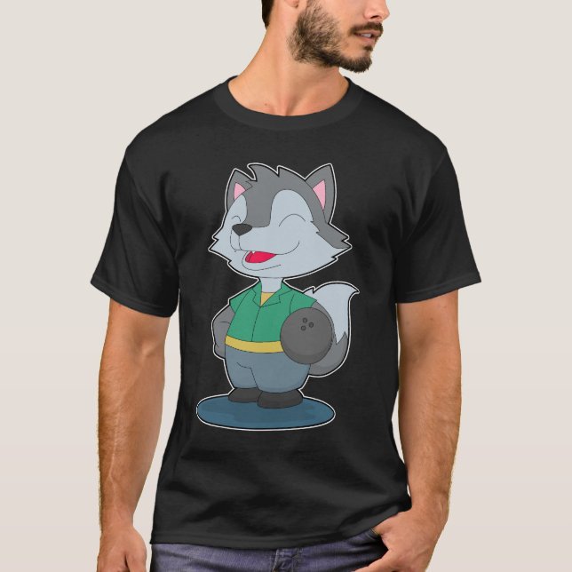 Wolf Bowling Bowlingkugel Sport T-Shirt (Vorderseite)