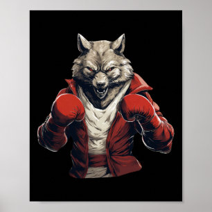 Wolf Boxer Boxen Mixed Martial Arts Kickboxen _1 Poster