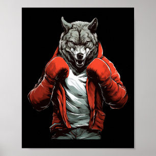 Wolf Boxer Boxen Mixed Martial Arts Kickboxen Poster