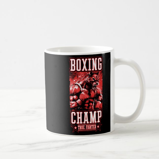 Wolf Boxing Champ _ Boxer Fighter Motivation  Kaffeetasse (Rechts)