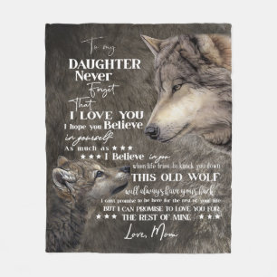 Wolf-Brief  Personalisierter Brief an meine Tochte Fleecedecke