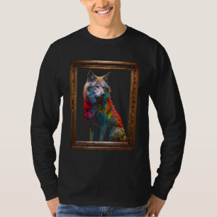 Wolf Buntes Kunstwerk Tierliebhaber Wolf T-Shirt