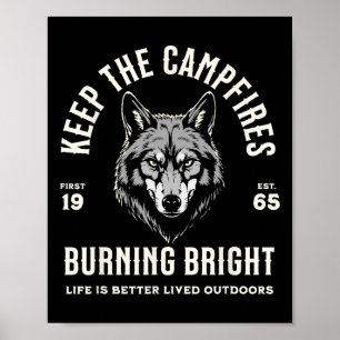 Wolf Camping Wandern Outdoor Wanderweg Walking Lag Poster