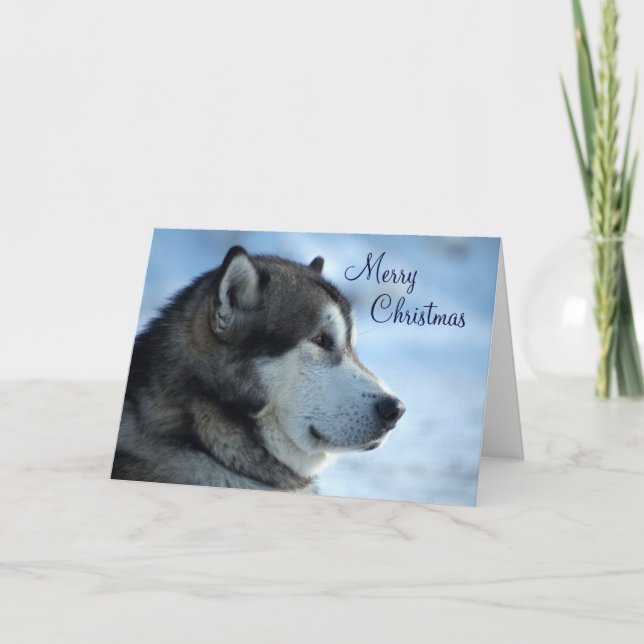Wolf Christmas Card - Frohe Weihnachten (Vorderseite)