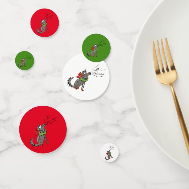 Wolf Christmas Funny Niedlich Kids Konfetti (Gruppe)