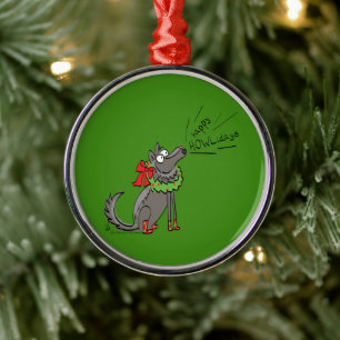 Wolf Christmas Funny Niedlich Kids Ornament Aus Metall