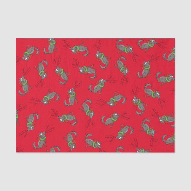 Wolf Christmas Funny Niedlich Kids Seidenpapier (Vorderseite)