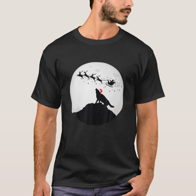 Wolf Christmas S Weihnachtsmannmütze Wolves Pajama T-Shirt (Vorderseite)