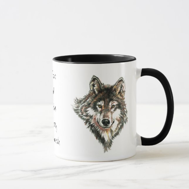 Wolf Code Quote, Wolves Animal Tasse (Rechts)