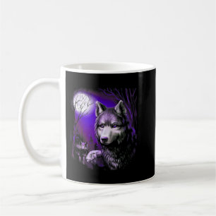Wolf Cool Wolves Forest Tree Moon Kaffeetasse