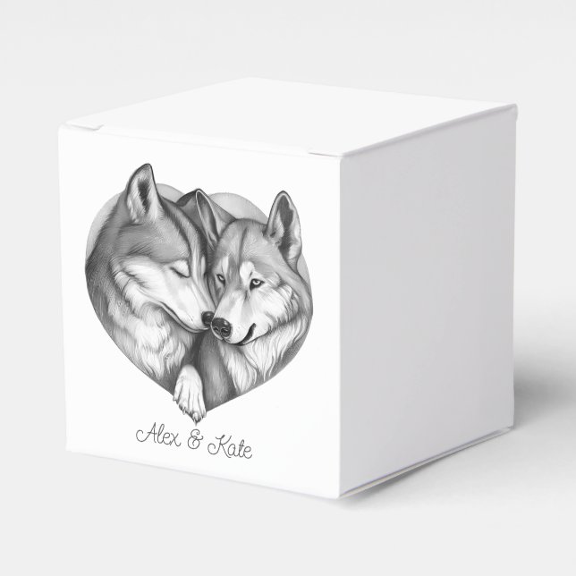 Wolf Couple Geschenkschachtel (Vorderseite)