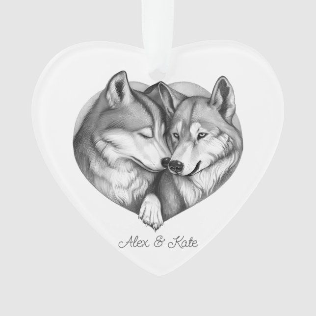 Wolf Couple Ornament (Vorderseite)