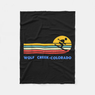 Wolf Creek Colorado Skifahren Skifahrer Ski Retro Fleecedecke