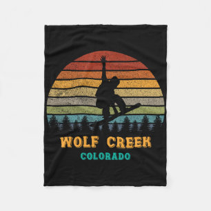 Wolf Creek Colorado Vintag Sunset Snowboarding Sno Fleecedecke