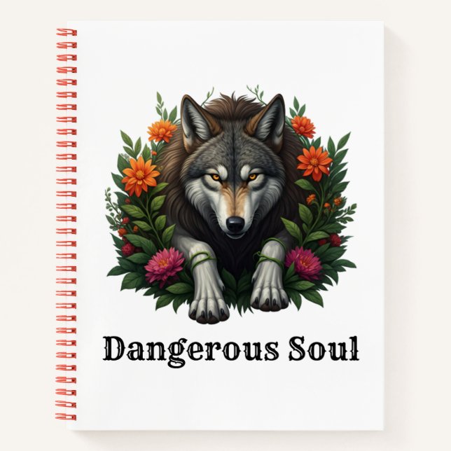 Wolf Dangerous Soul Notizbuch (Vorderseite)