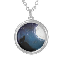 Wolf, der an der Mond-Sprühfarbe-Kunst-Malerei