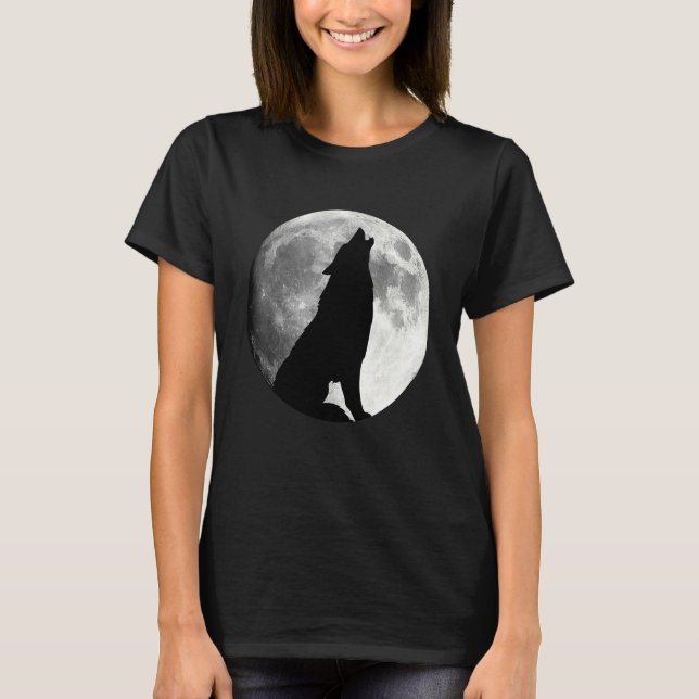 Wolf, der den Mondwolf anheult T-Shirt (Vorderseite)