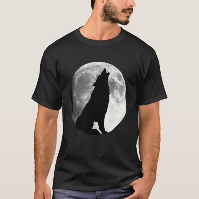 Wolf, der den Mondwolf anheult T-Shirt (Vorderseite)