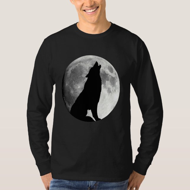 Wolf, der den Mondwolf anheult T-Shirt (Vorderseite)