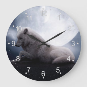 Wolf der König der Wildnis Große Wanduhr