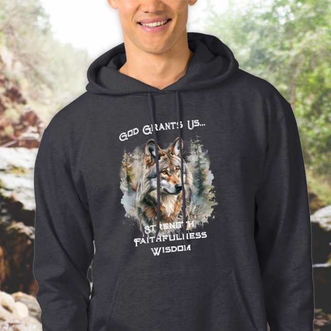 Wolf der Stärke Christlich Hoodie (Von Creator hochgeladen)