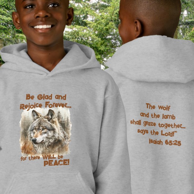 Wolf des Friedens Rustikale Wasserfarbenhoodie Hoodie (Von Creator hochgeladen)