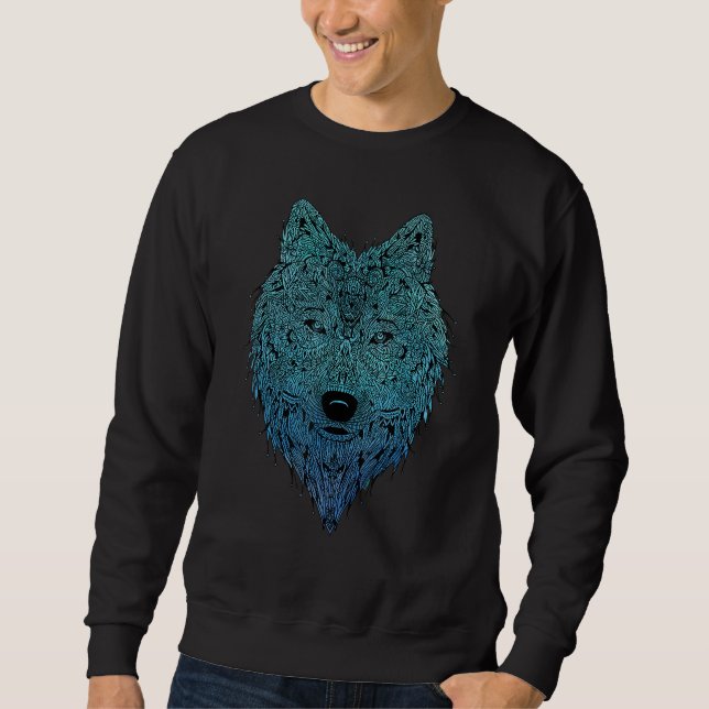 Wolf des Nachthimmels erhellt die Tierwelt Sweatshirt (Vorderseite)