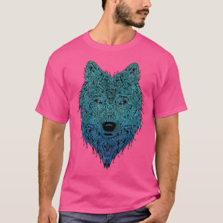 Wolf des nächtlichen Himmels beleuchtet Tierart T-Shirt
