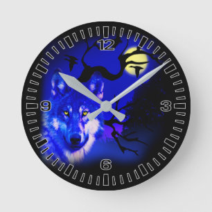 Wolf design square unique wall clock runde wanduhr