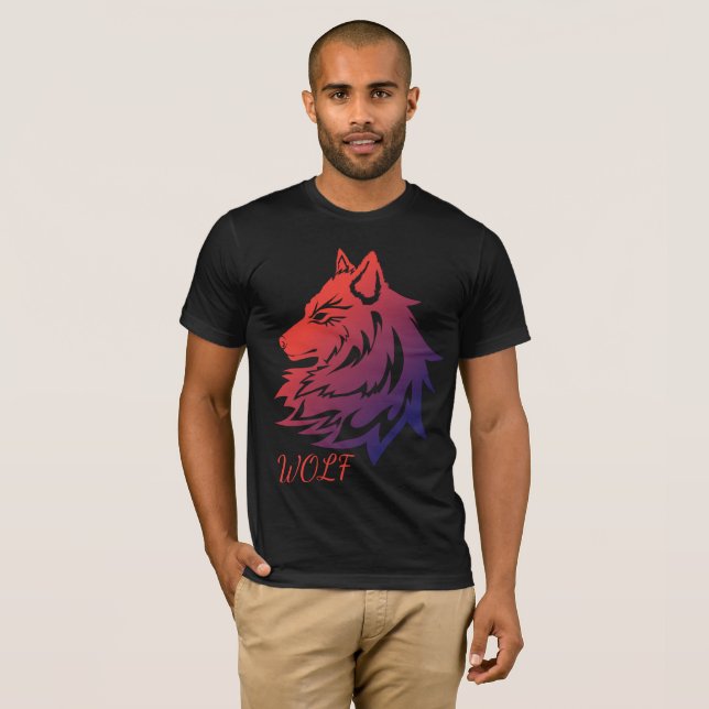 Wolf-Design-T-Shirt T-Shirt (Vorne ganz)
