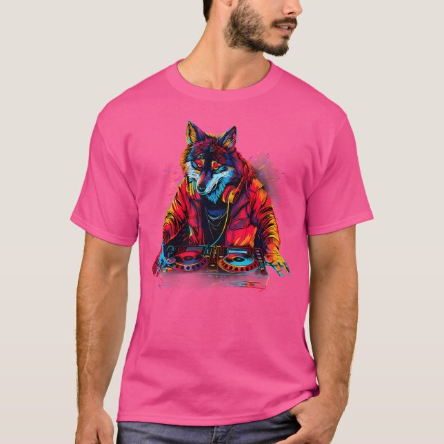 Wolf Dj Dance Music Producer Edm Turntable Dj Wolf T-Shirt (Vorderseite)