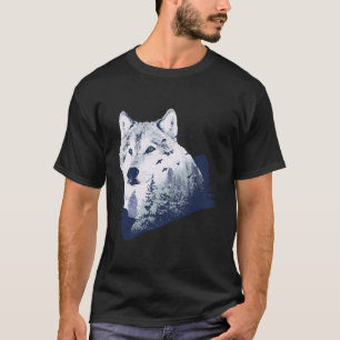 Wolf-Doppelexposition T-Shirt