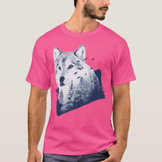 Wolf-Doppelexposition T-Shirt