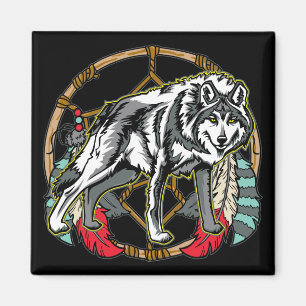 Wolf Dreamcatcher Magnet