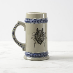 Wolf & Dreamcatcher Stein Bierglas