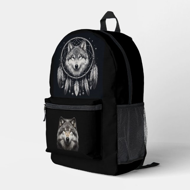 Wolf Dreams BackPack Bedruckter Rucksack (Rückseitige Ecke Rechts)