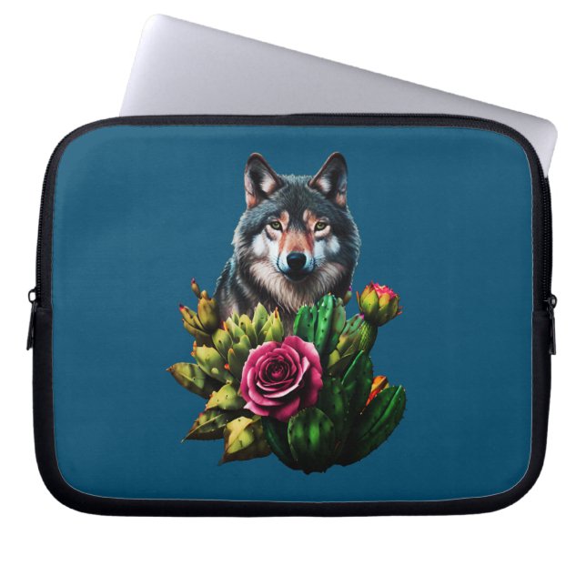 Wolf Drei: Laptopschutzhülle (Vorderseite)