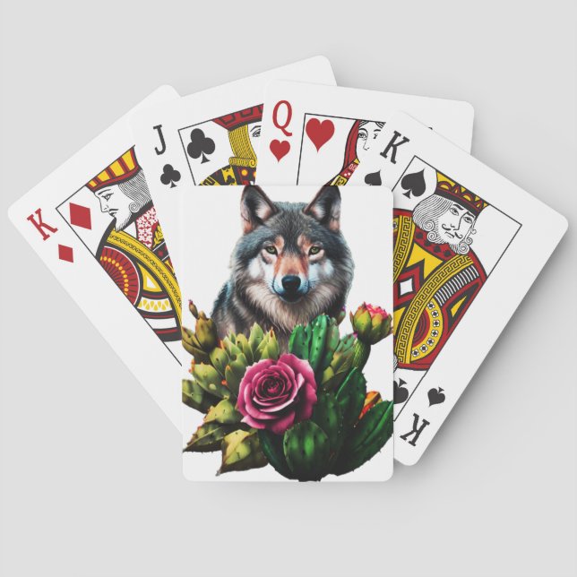 Wolf Drei Spielkarten (Rückseite)
