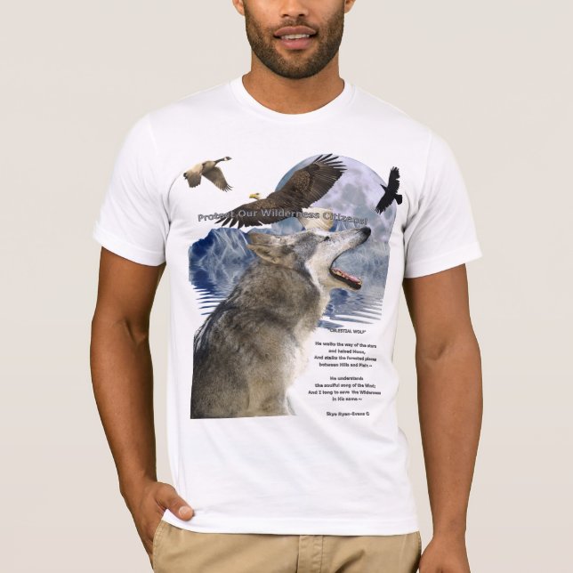 WOLF, EAGLE, RAVEN, Mond, Mountain & Poem, T - Shi T-Shirt (Vorderseite)