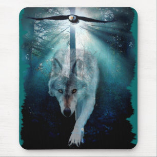 WOLF & EAGLE Wildlife Series Mousepad