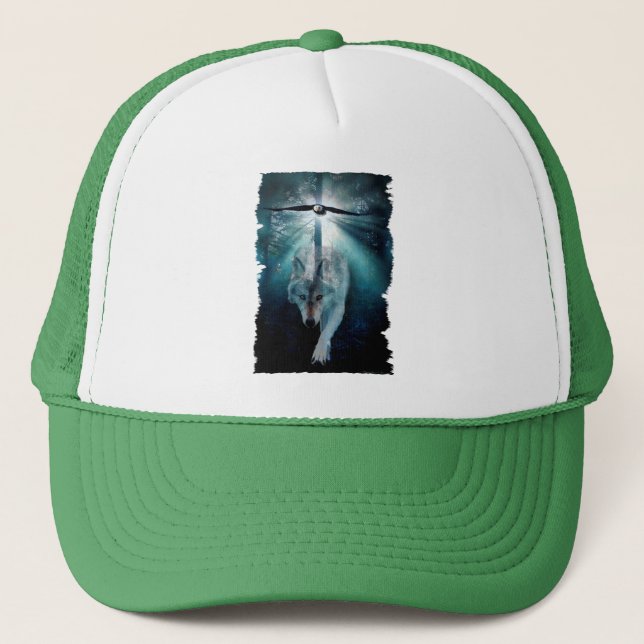 WOLF & EAGLE Wildlife Trucker Hat Truckerkappe (Vorderseite)